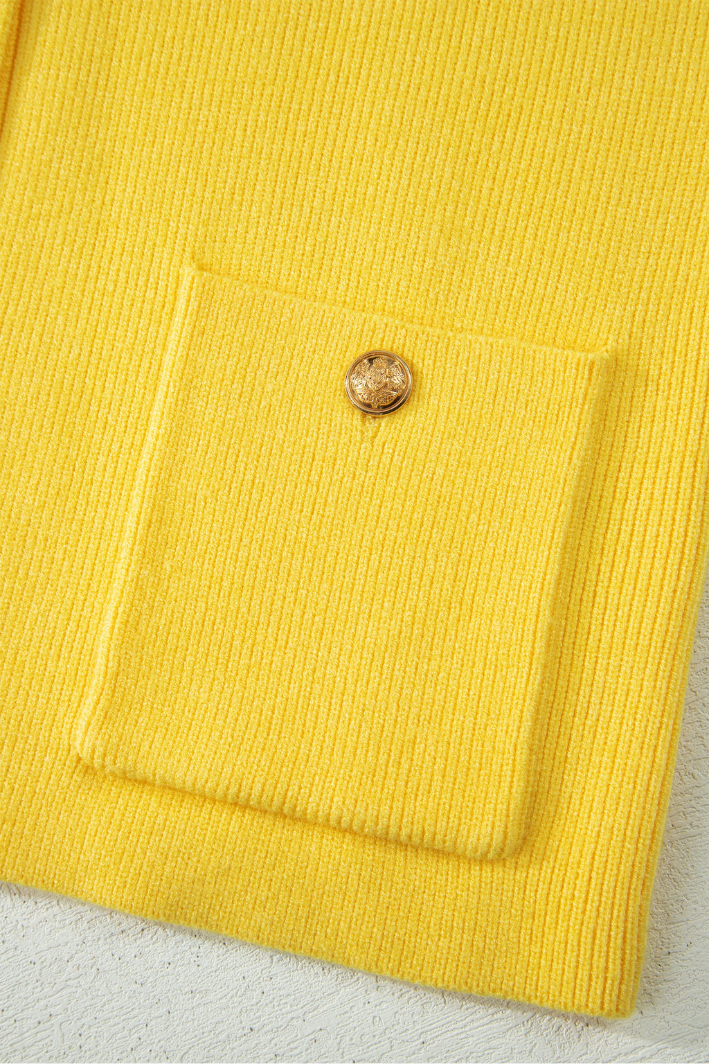Solid Knit Sleeveless Button Front Pocketed Sweater