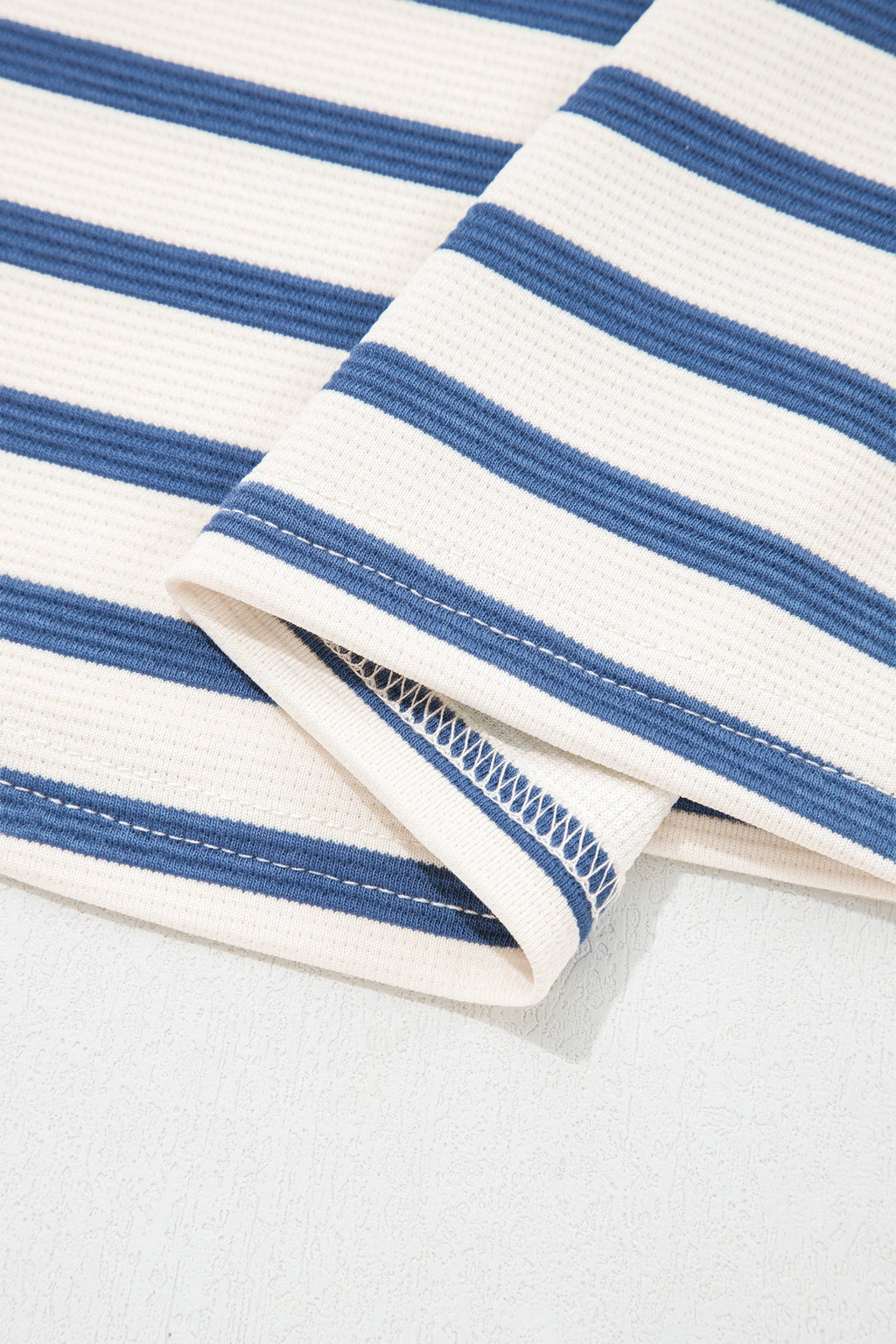 Stripe Colorblock Puff Sleeve Polo Collar Blouse