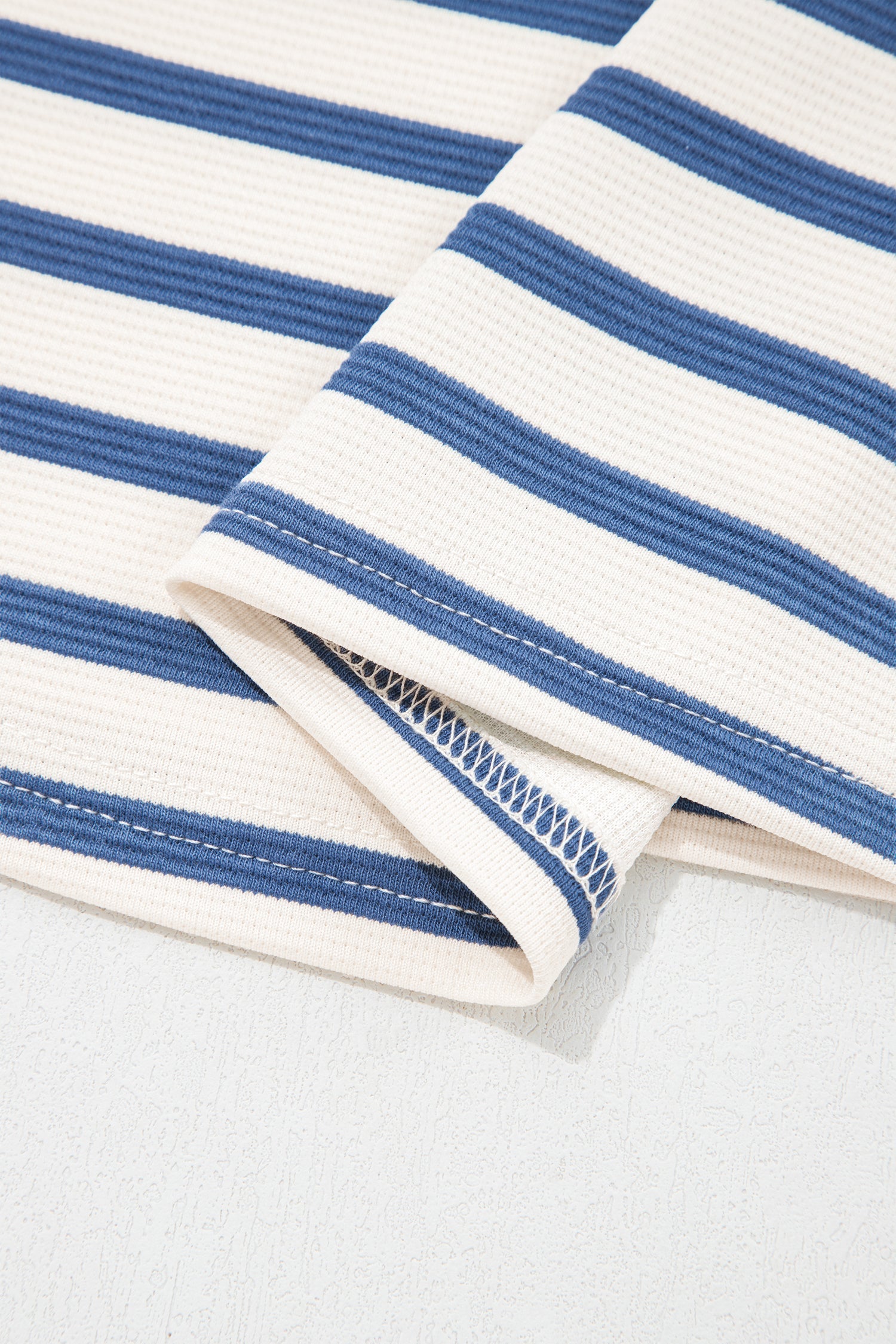 Stripe Colorblock Puff Sleeve Polo Collar Blouse