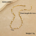 Pearl Multi Layer Twin Stainless Steel Necklace Simple All Matching Graceful High Sense Necklace