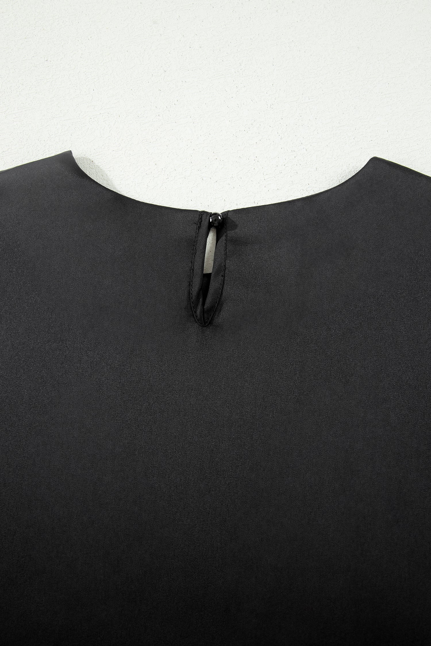 Asymmetric Lace Trim Satin Short Sleeve Top